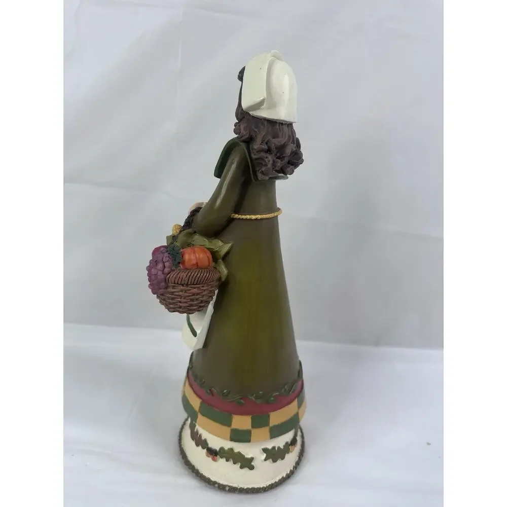 Pilgrim Figurine Folk Art Primitive Thanksgiving Fall Decor Pilgrimess